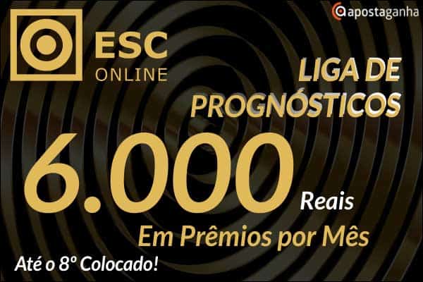 Liga de Prêmios ESC Online – R$ 6 mil reais em prêmios por mês