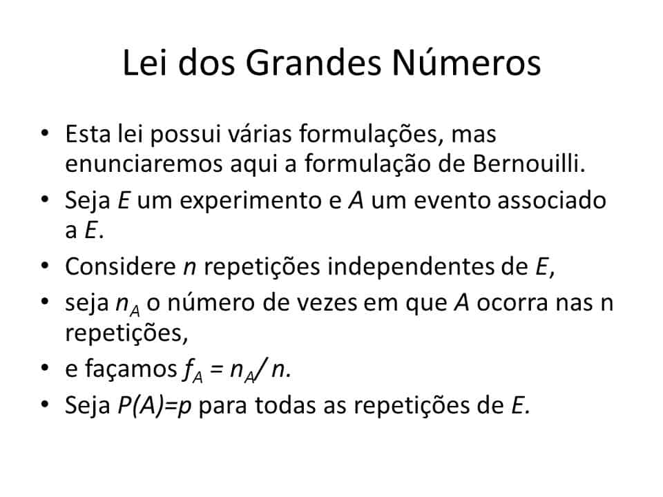 O QUE É A LEI DOS GRANDES NÚMEROS
