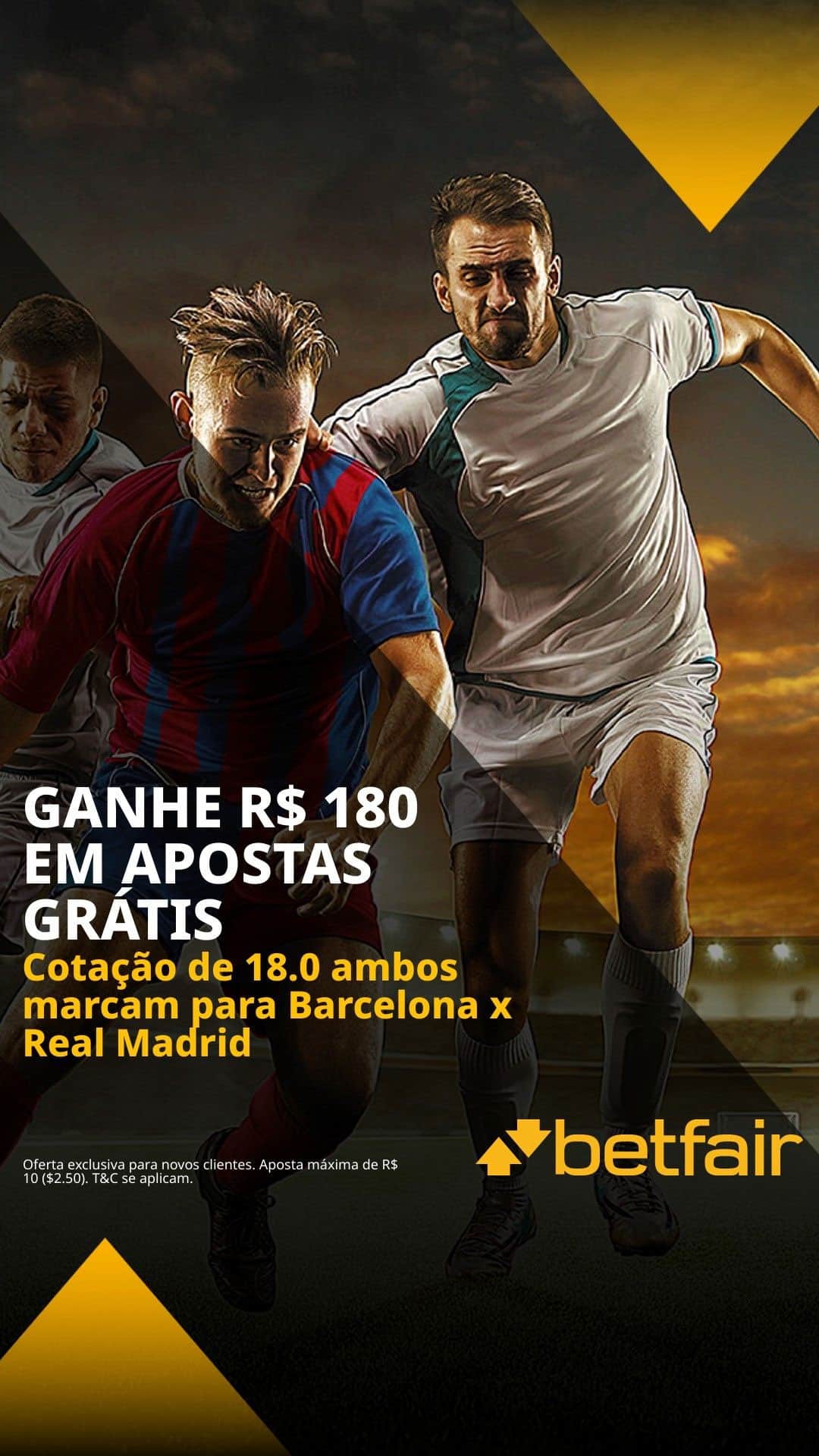 180 reais em apostas grátis para Barcelona x Real Madrid