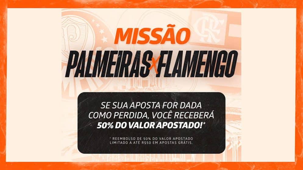 Palmeiras x Flamengo – Supercopa – R$50 reais grátis em apostas