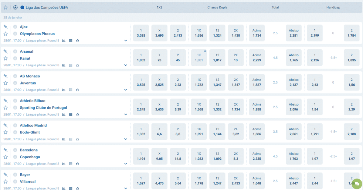 Apostas ao Vivo na 1xbet
