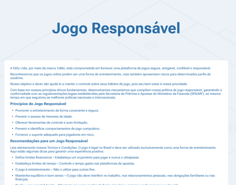Jogo Responsável