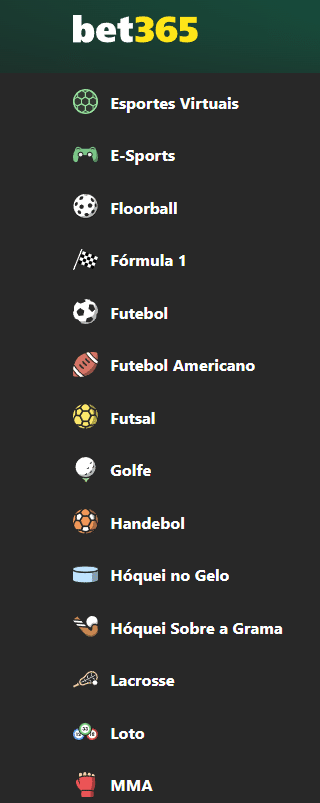 Lista de esportes da Bet365 - parte 2