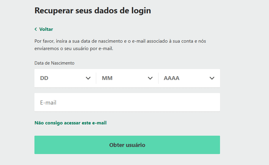 recuperar o nome de usuário
