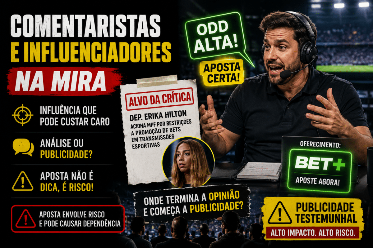 comentaristas e influenciadores na mira