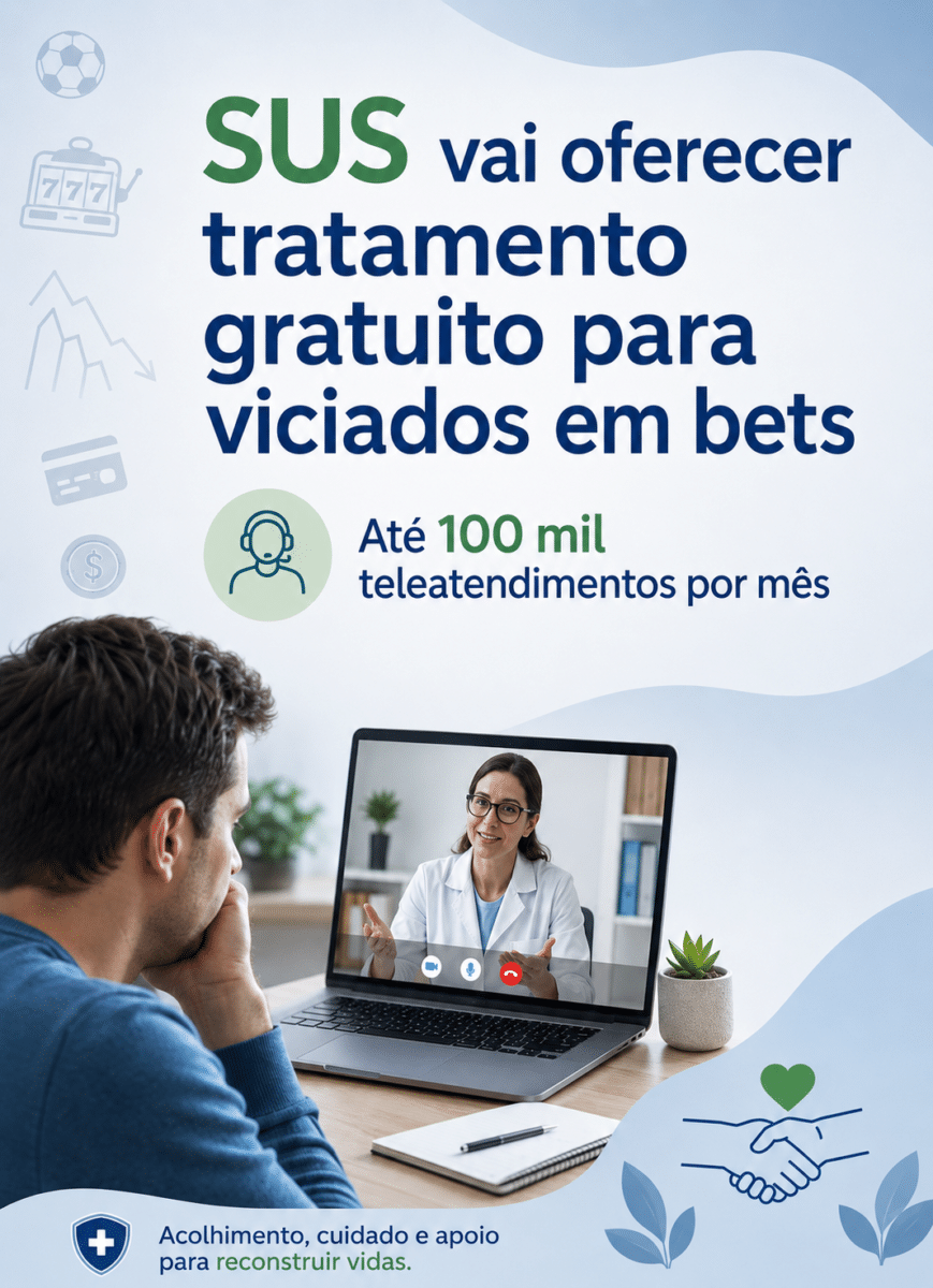 SUS vai oferecer tratamento gratuito para viciados em bets
